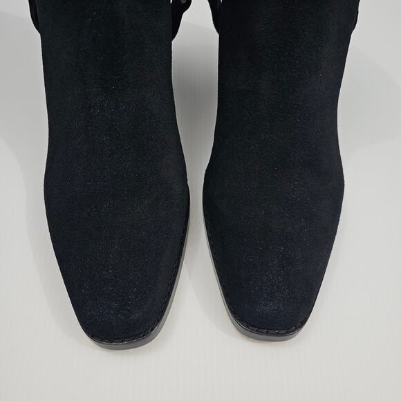 NEW Paige Edie Ankle Bootie Womens 8.5 Black Suede Harness Western Block Heel - Picture 6 of 15